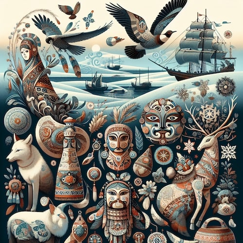 Russian Indigenous Arts in different forms of designs