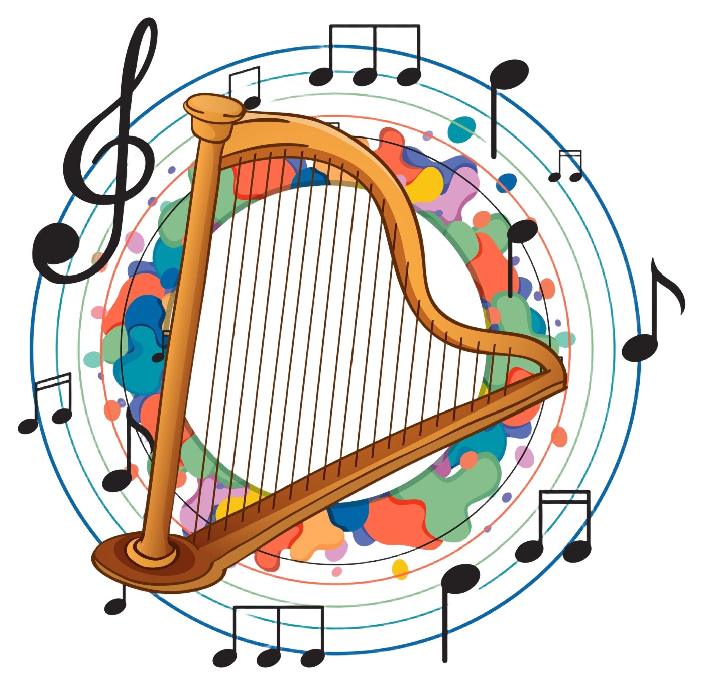 harp-instrument-white-background